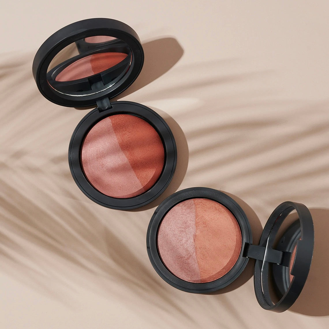 Organic Mineral Baked Blush Duo - Burnt Peach